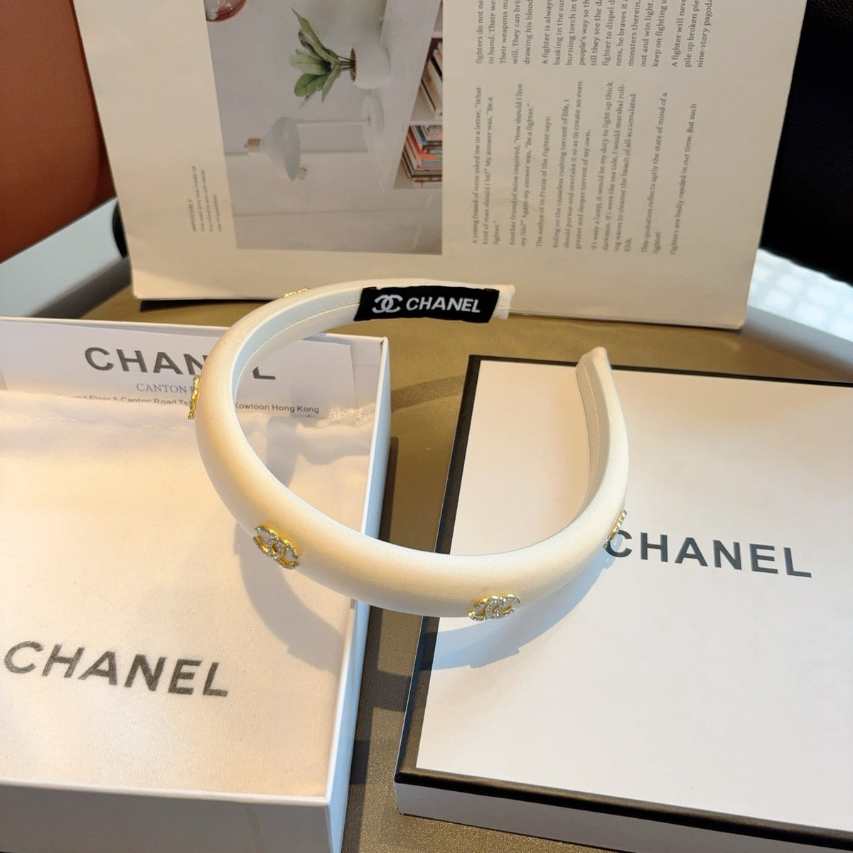 CHANEL Letter Logo Vintage Headband