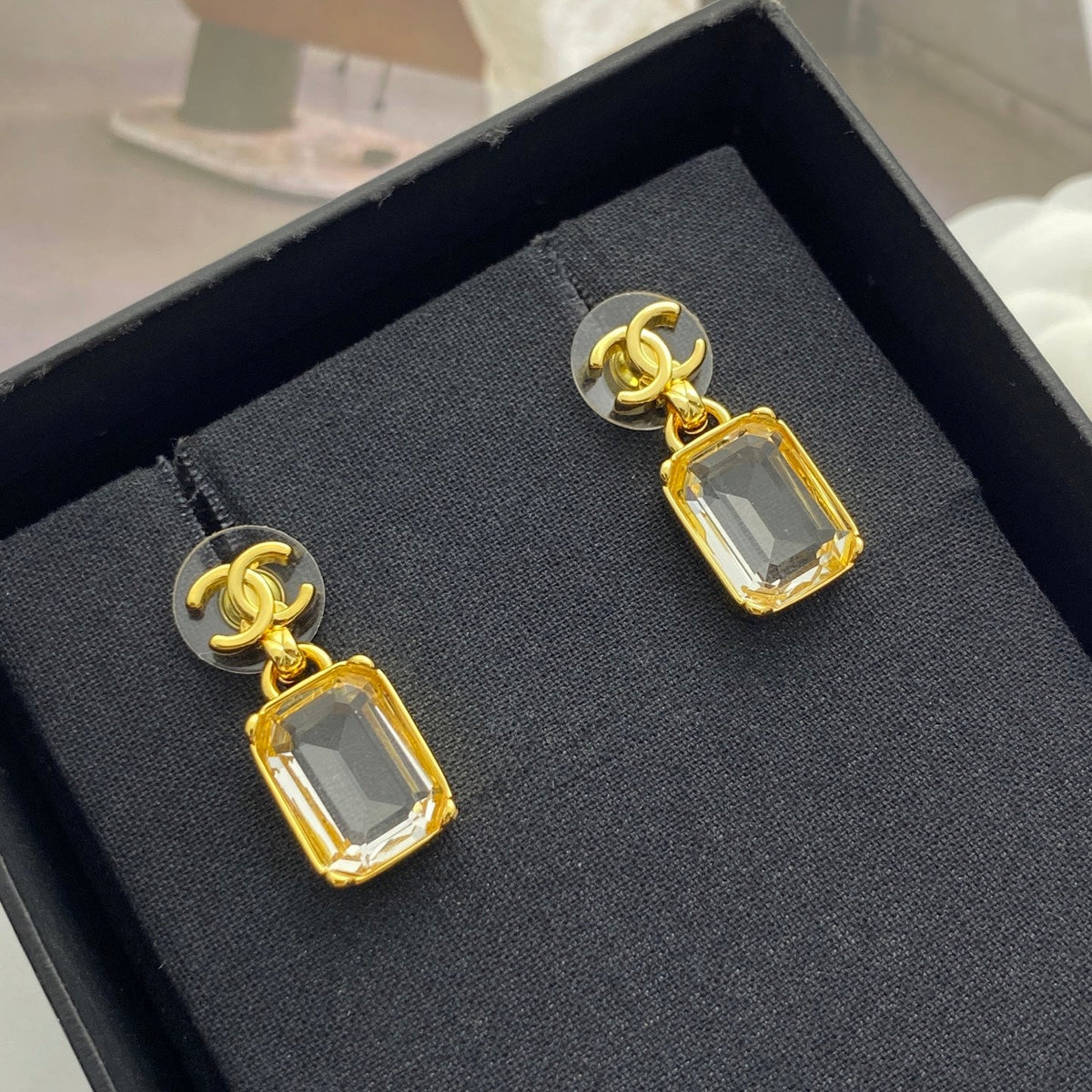 CHANEL Crystal Double-C Vintage Pendant Necklace