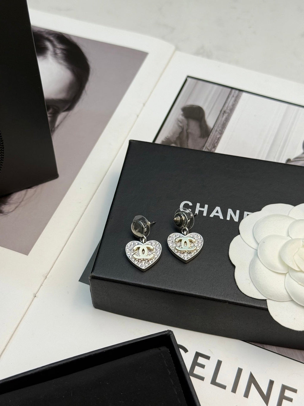 CHANEL Crystal Double-C Vintage Earrings