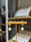 CHANEL Pearl Gold-Tone Earrings