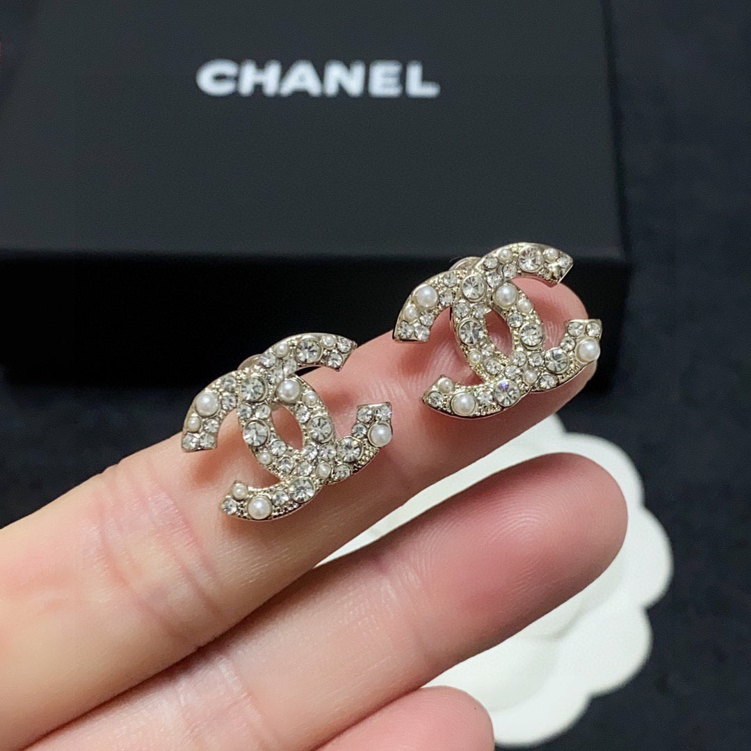 CHANEL Crystal Earrings
