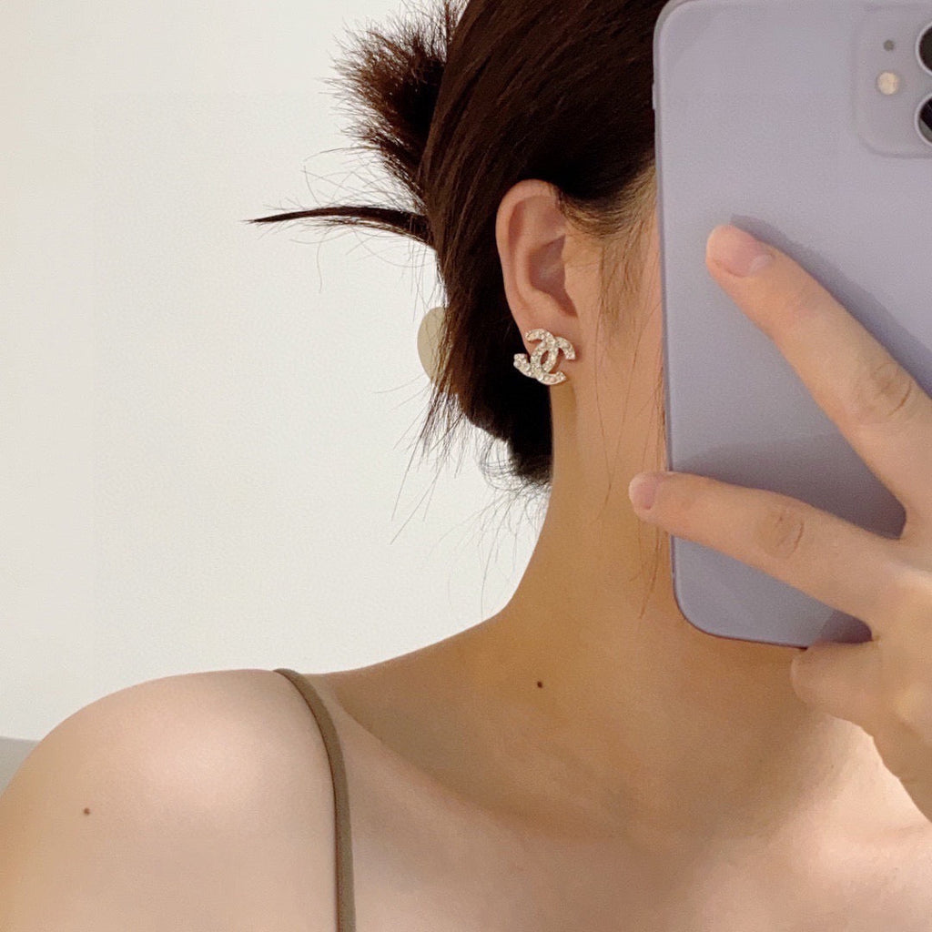 CHANEL Crystal Earrings
