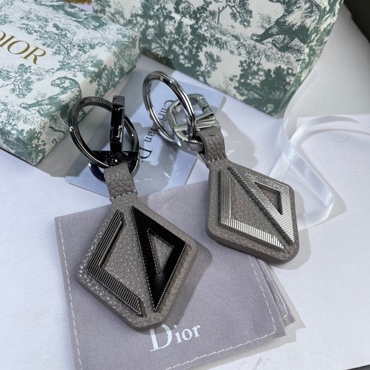 DIOR Leather Metal Keychain