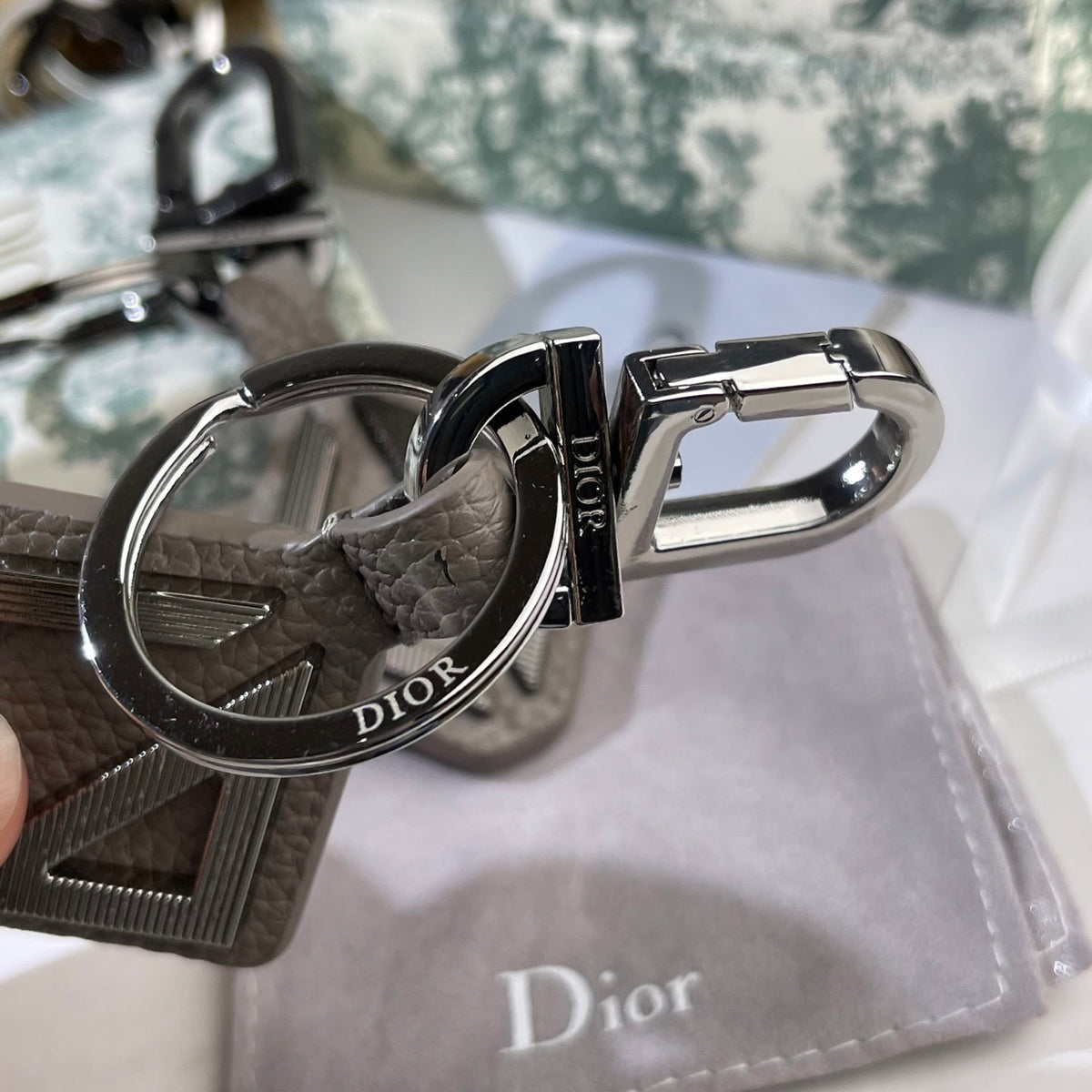 DIOR Leather Metal Keychain