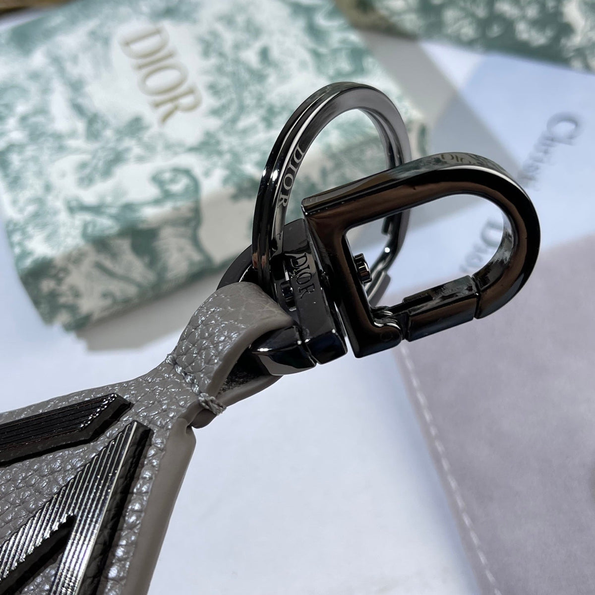 DIOR Leather Metal Keychain