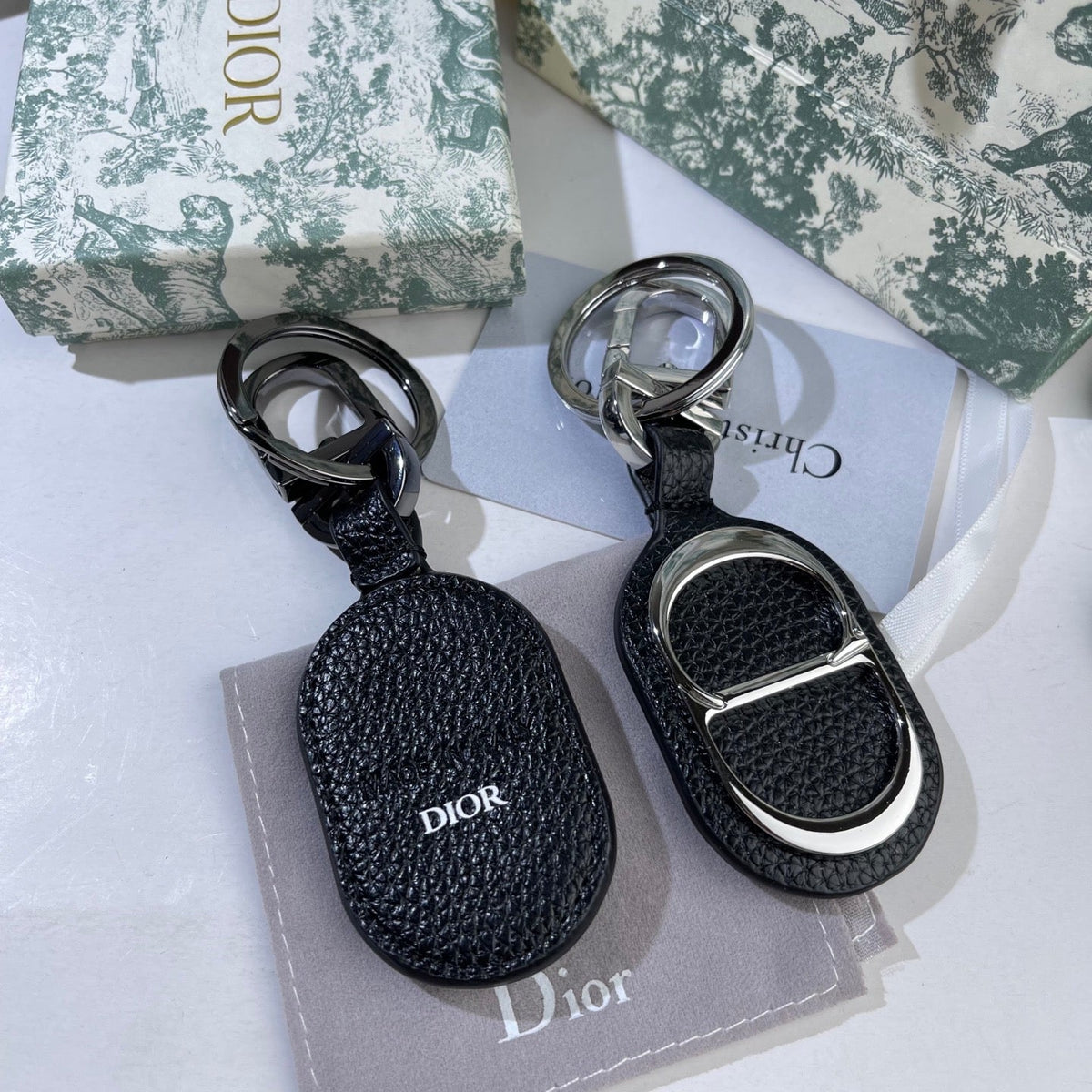 DIOR Leather Metal Keychain