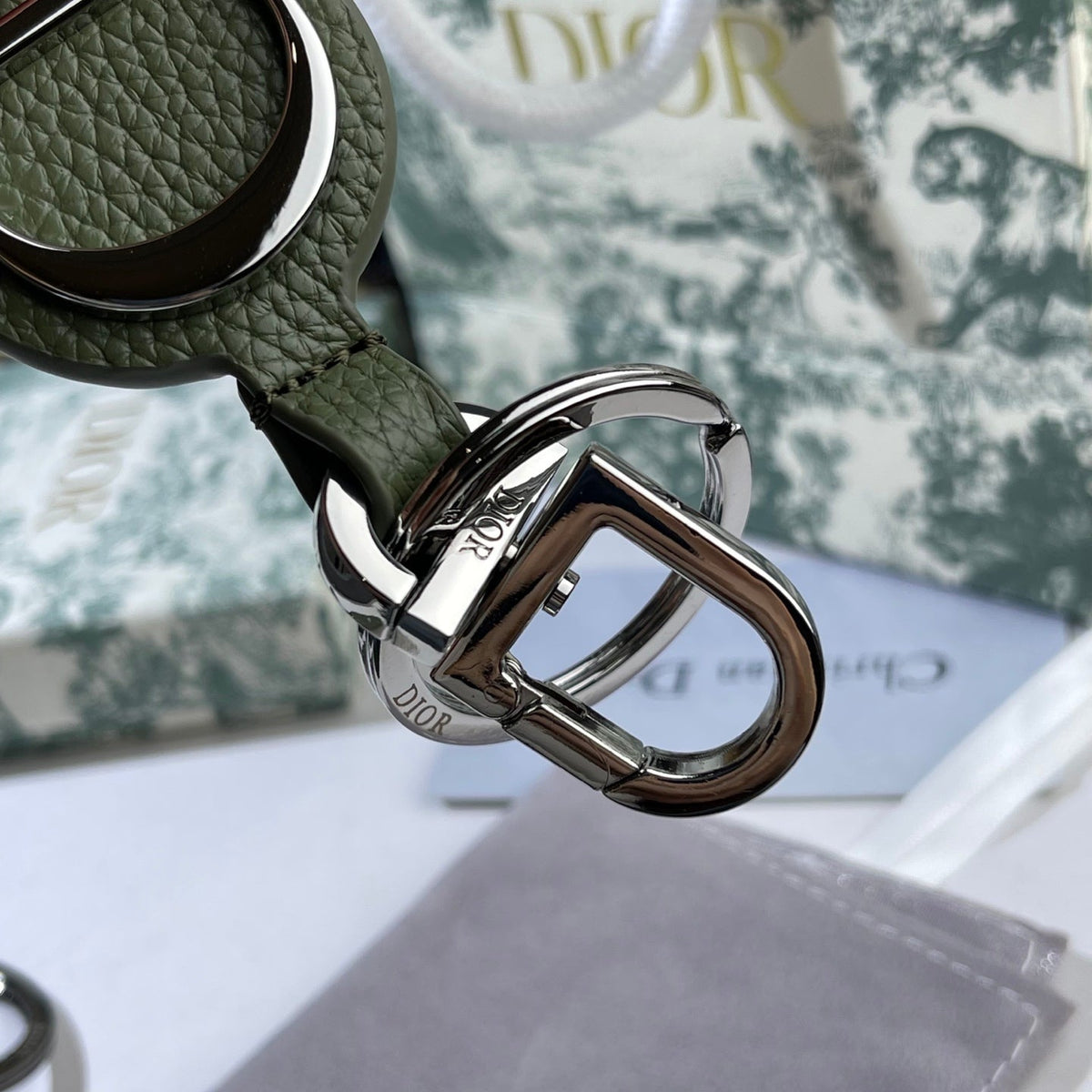 DIOR Leather Metal Keychain