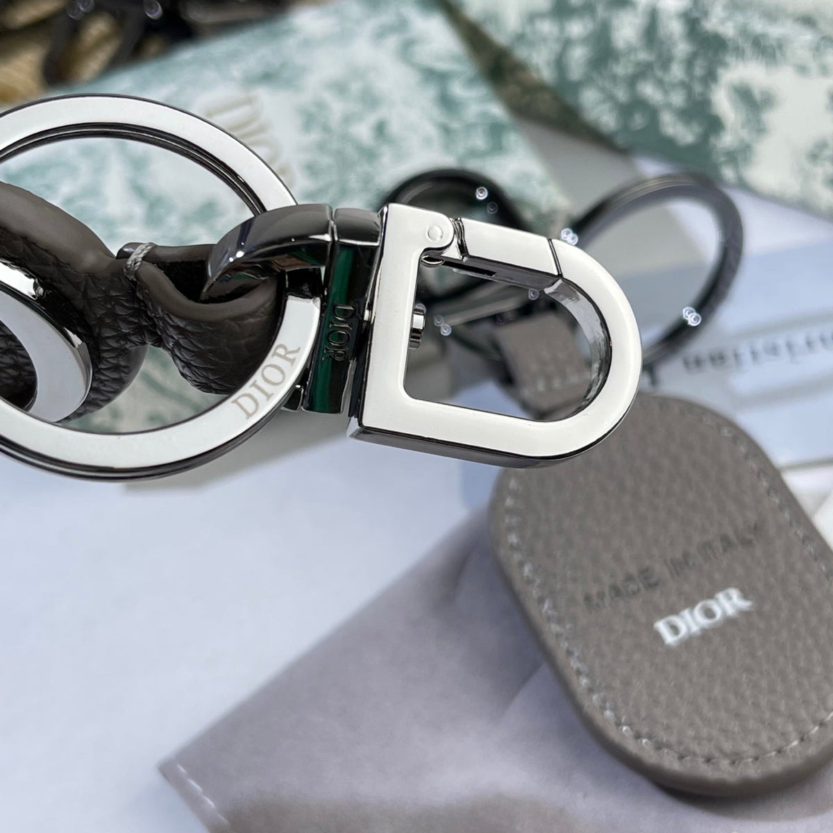 DIOR Leather Metal Keychain