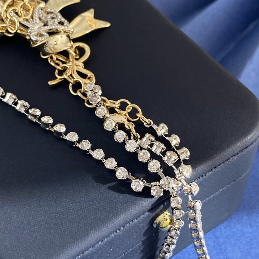 CHANEL P85 Double-C Bow Long Necklace