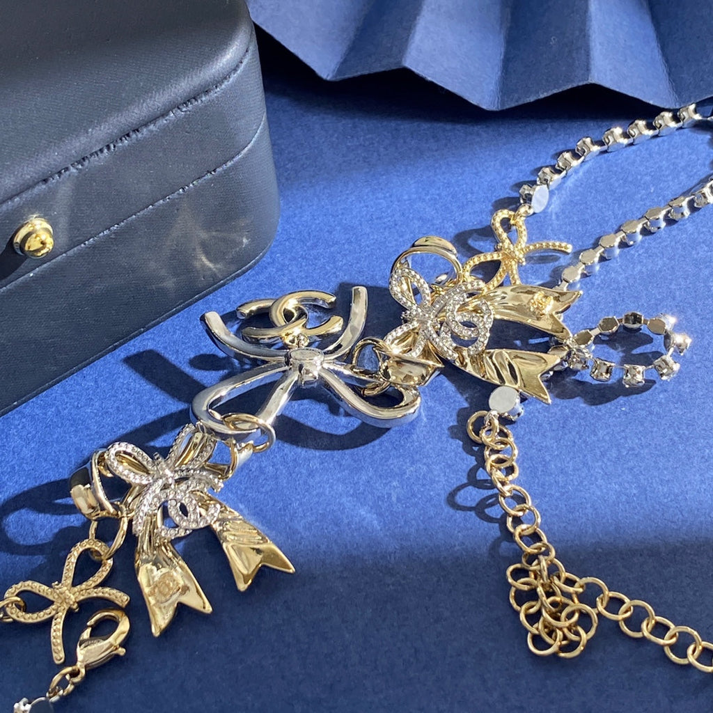 CHANEL P85 Double-C Bow Long Necklace