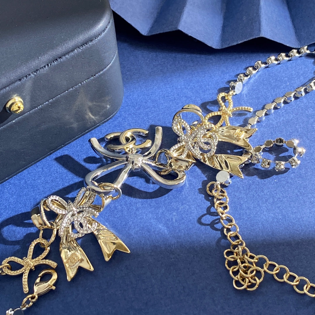 CHANEL P85 Double-C Bow Long Necklace