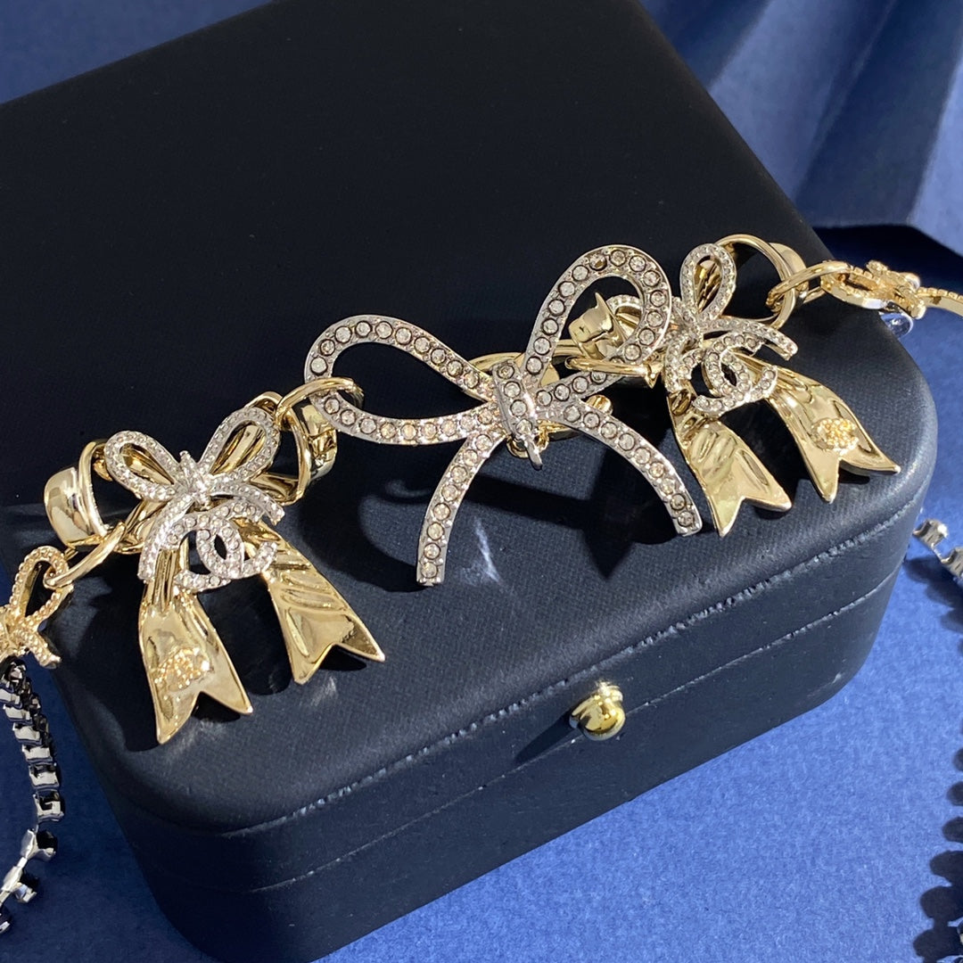 CHANEL P85 Double-C Bow Long Necklace