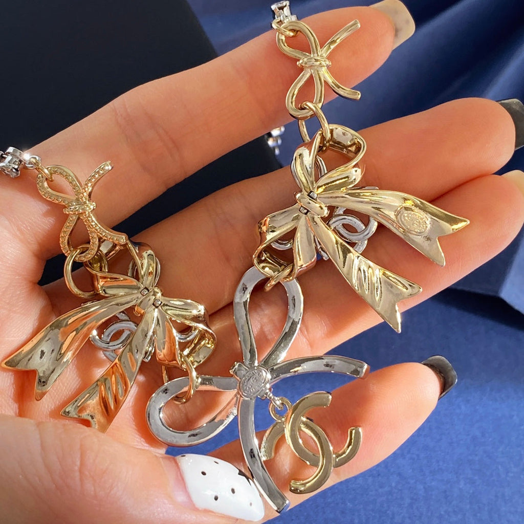 CHANEL P85 Double-C Bow Long Necklace