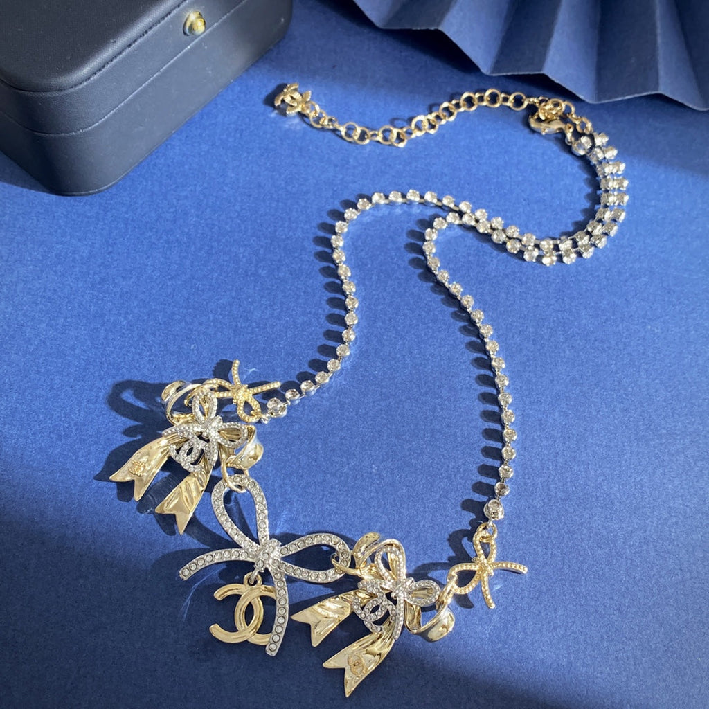 CHANEL P85 Double-C Bow Long Necklace