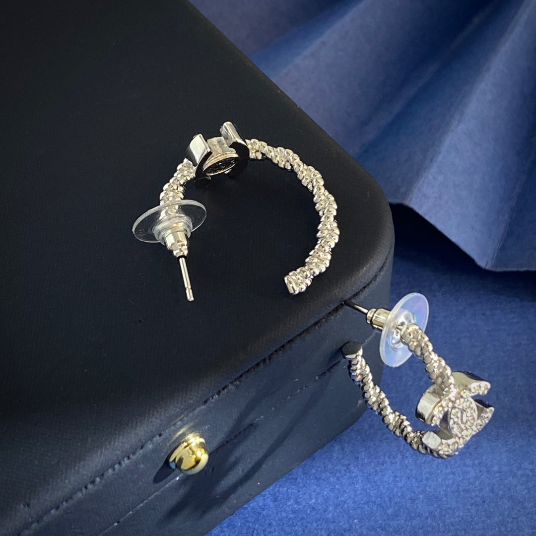 CHANEL P60 Crystal Double-C Earrings