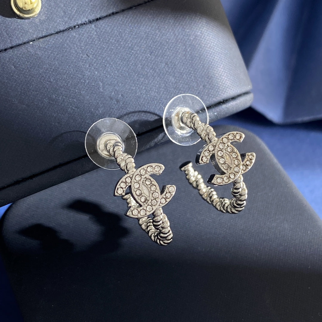 CHANEL P60 Crystal Double-C Earrings