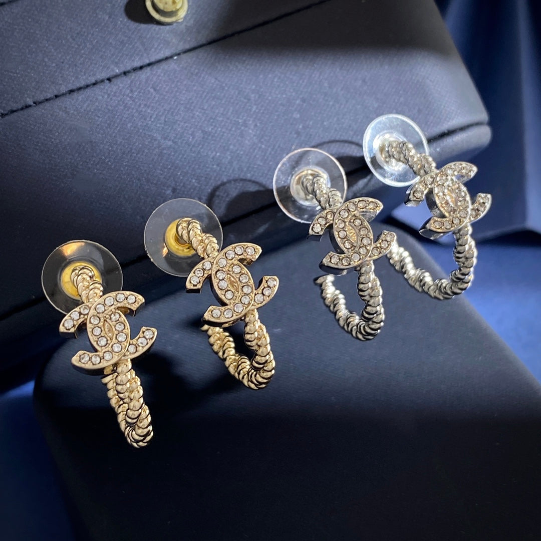 CHANEL P60 Crystal Double-C Earrings