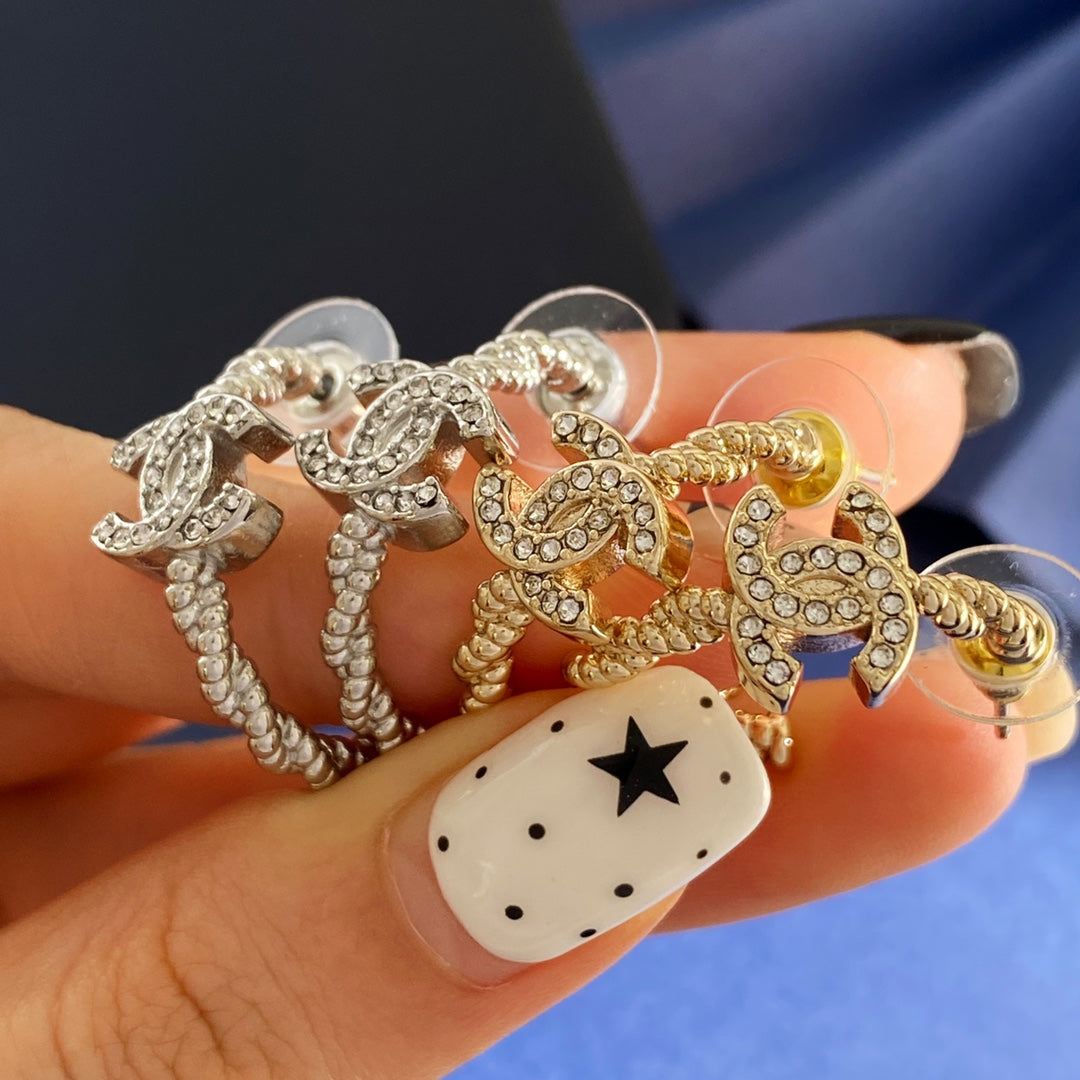 CHANEL P60 Crystal Double-C Earrings