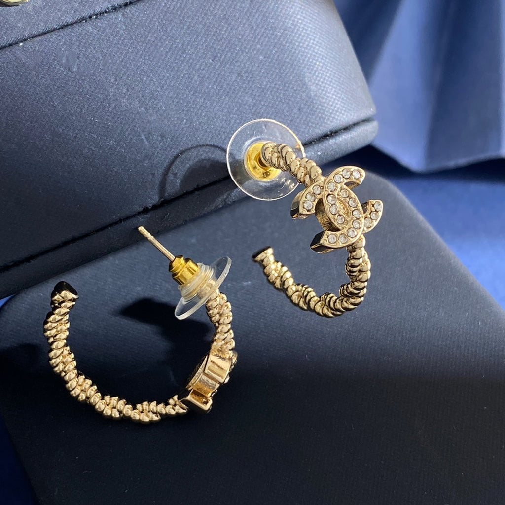 CHANEL P60 Crystal Double-C Earrings