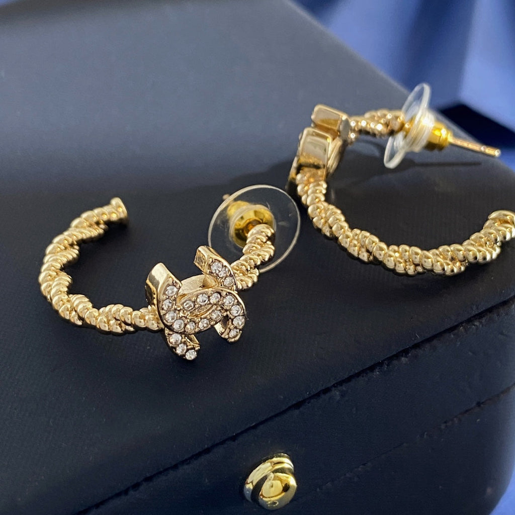 CHANEL P60 Crystal Double-C Earrings