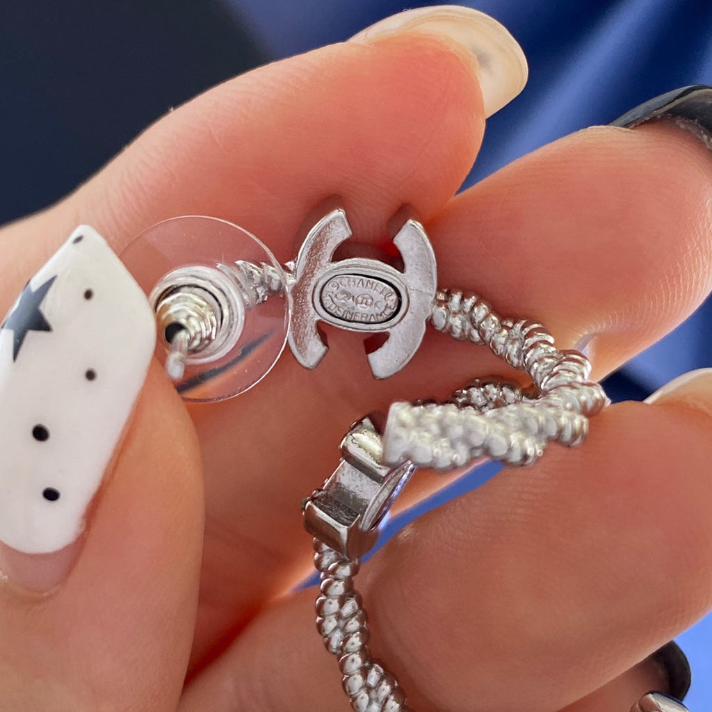 CHANEL P60 Crystal Double-C Earrings