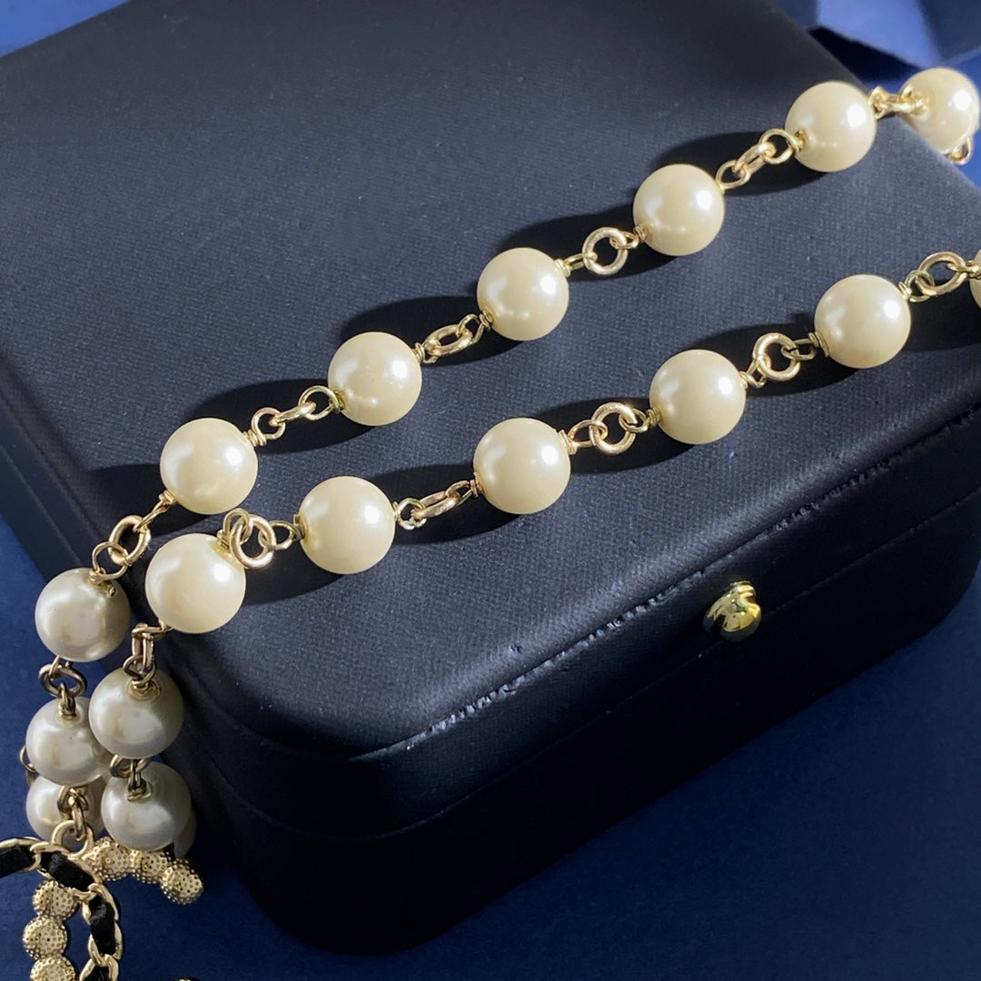 CHANEL P70 Pearl Double-C Long Necklace