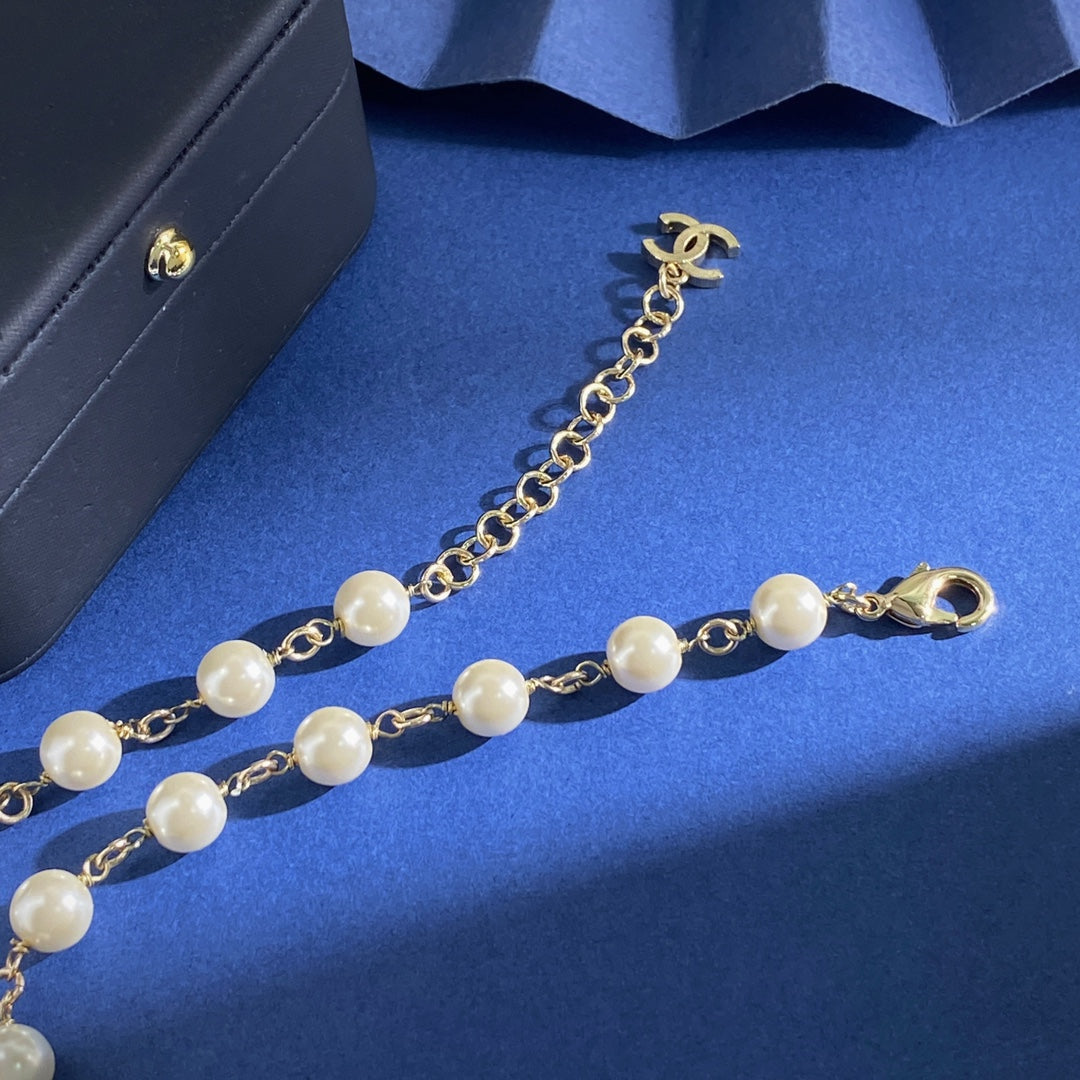 CHANEL P70 Pearl Double-C Long Necklace