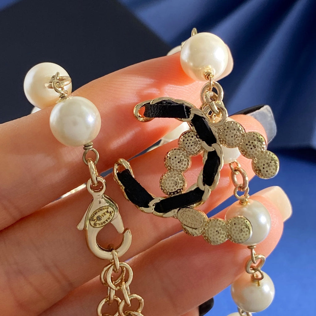 CHANEL P70 Pearl Double-C Long Necklace