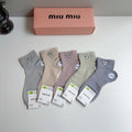 Miu Miu Comfort Ankle Socks – 5-Pair Set #002