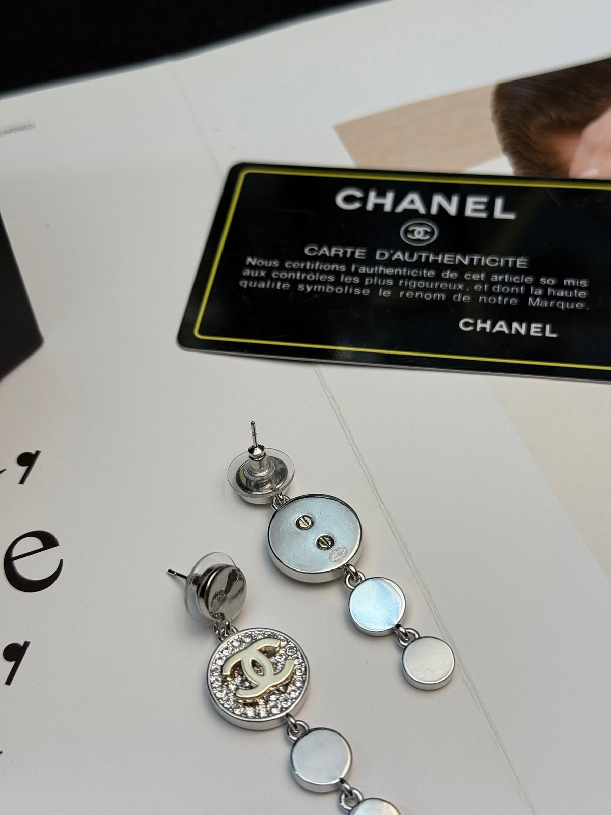 CHANEL Silver-Tone Earrings
