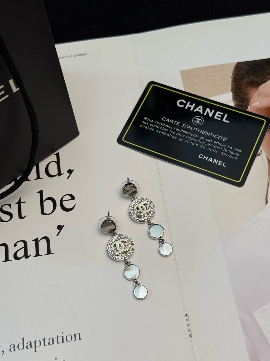 CHANEL Silver-Tone Earrings