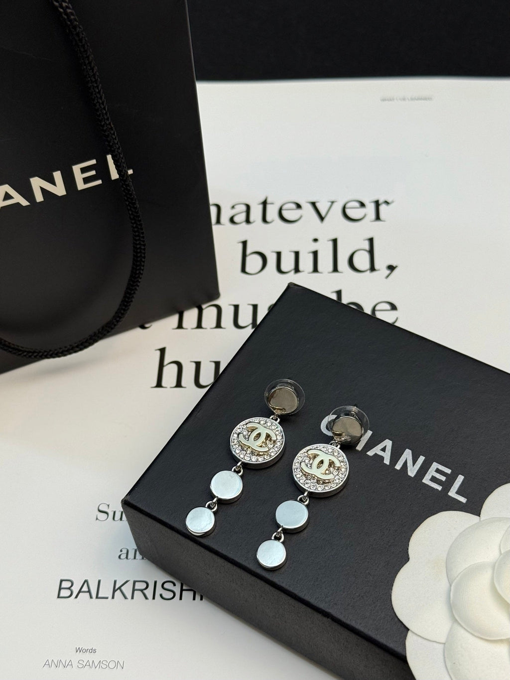 CHANEL Silver-Tone Earrings
