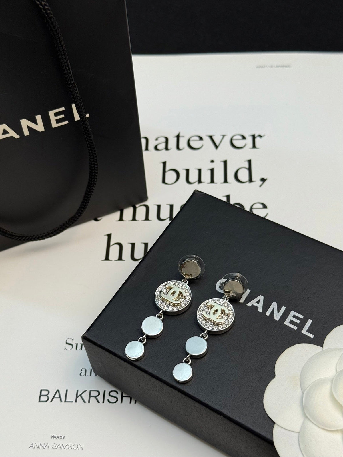 CHANEL Silver-Tone Earrings