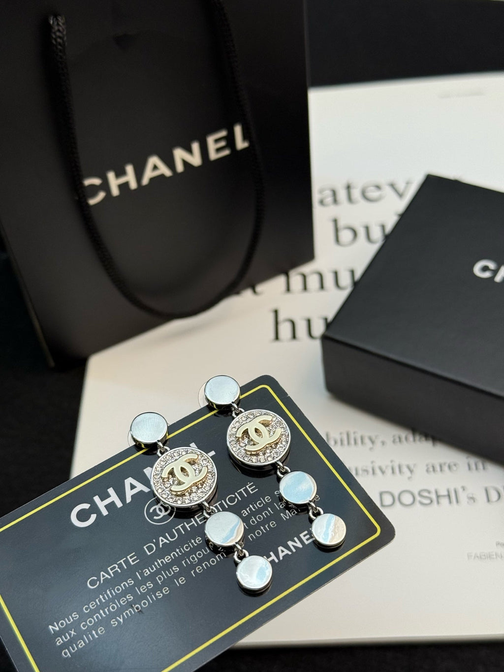 CHANEL Silver-Tone Earrings