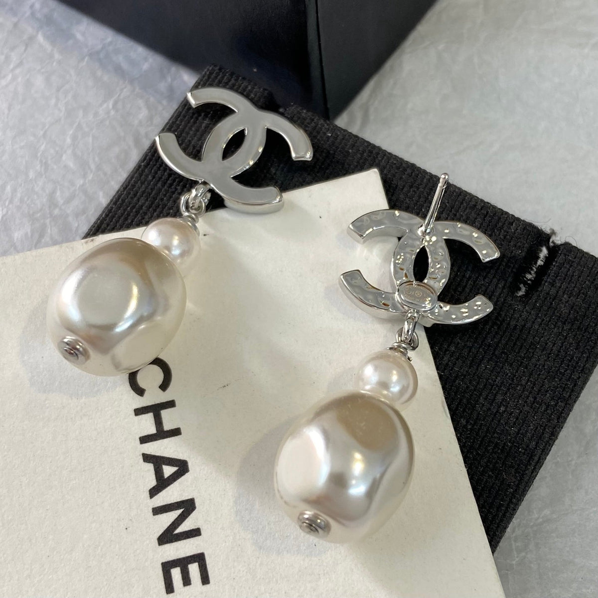 SWAROVSKI P70 Pearl Crystal Double-C Earrings