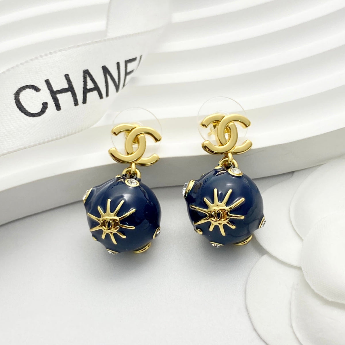 CHANEL Enamel Double-C Earrings