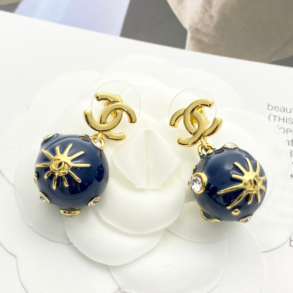 CHANEL Enamel Double-C Earrings