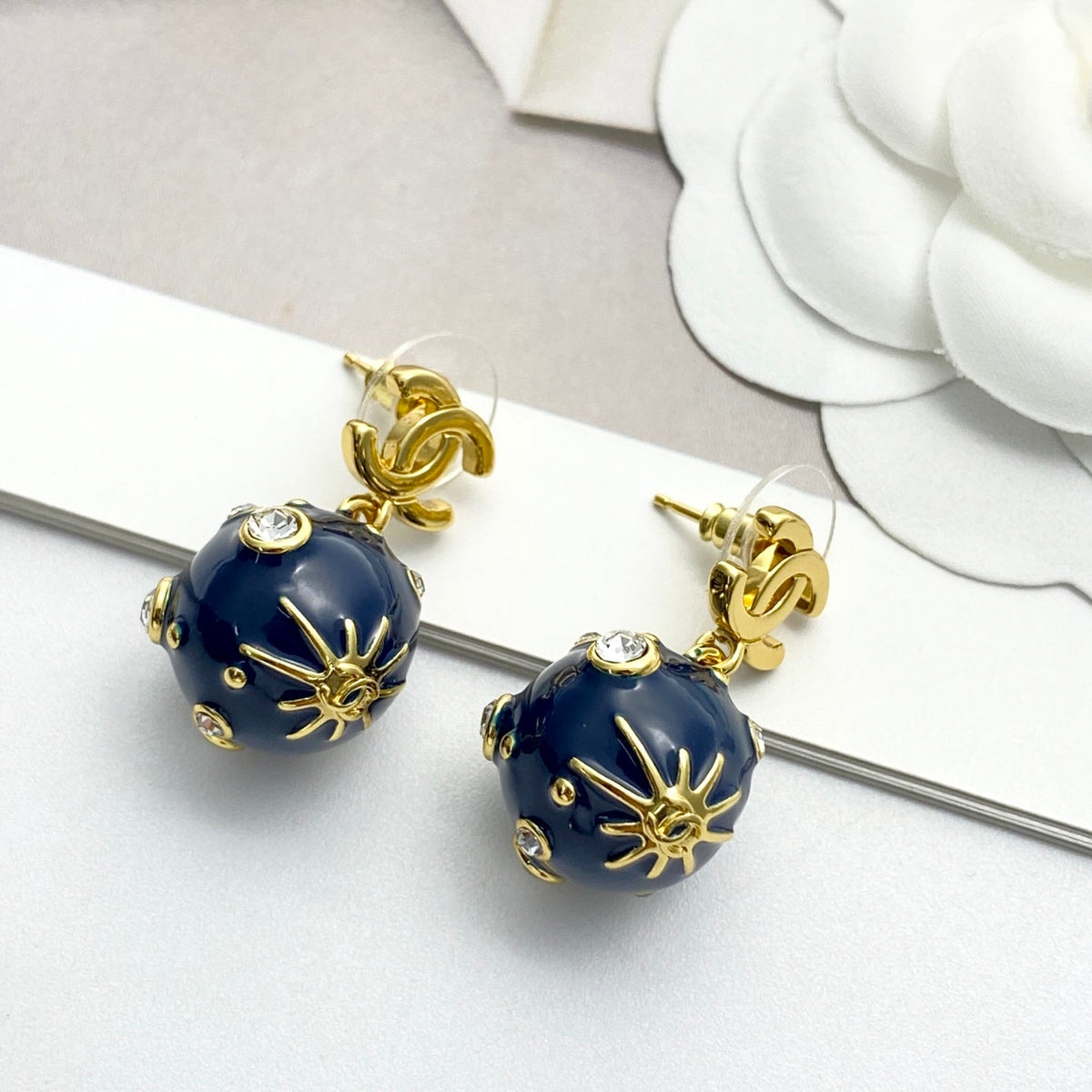 CHANEL Enamel Double-C Earrings