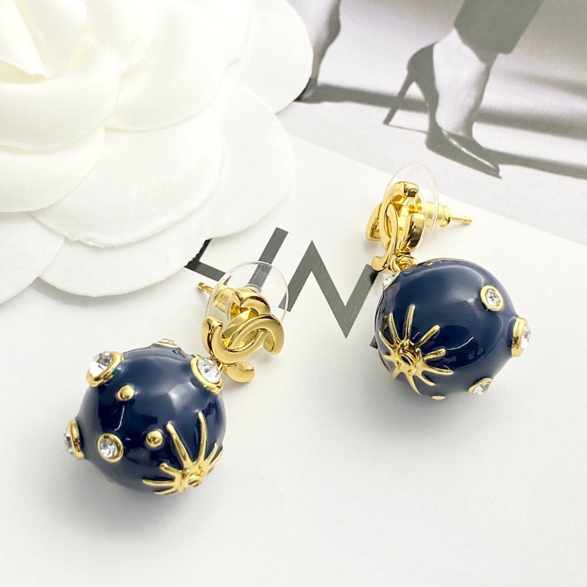 CHANEL Enamel Double-C Earrings