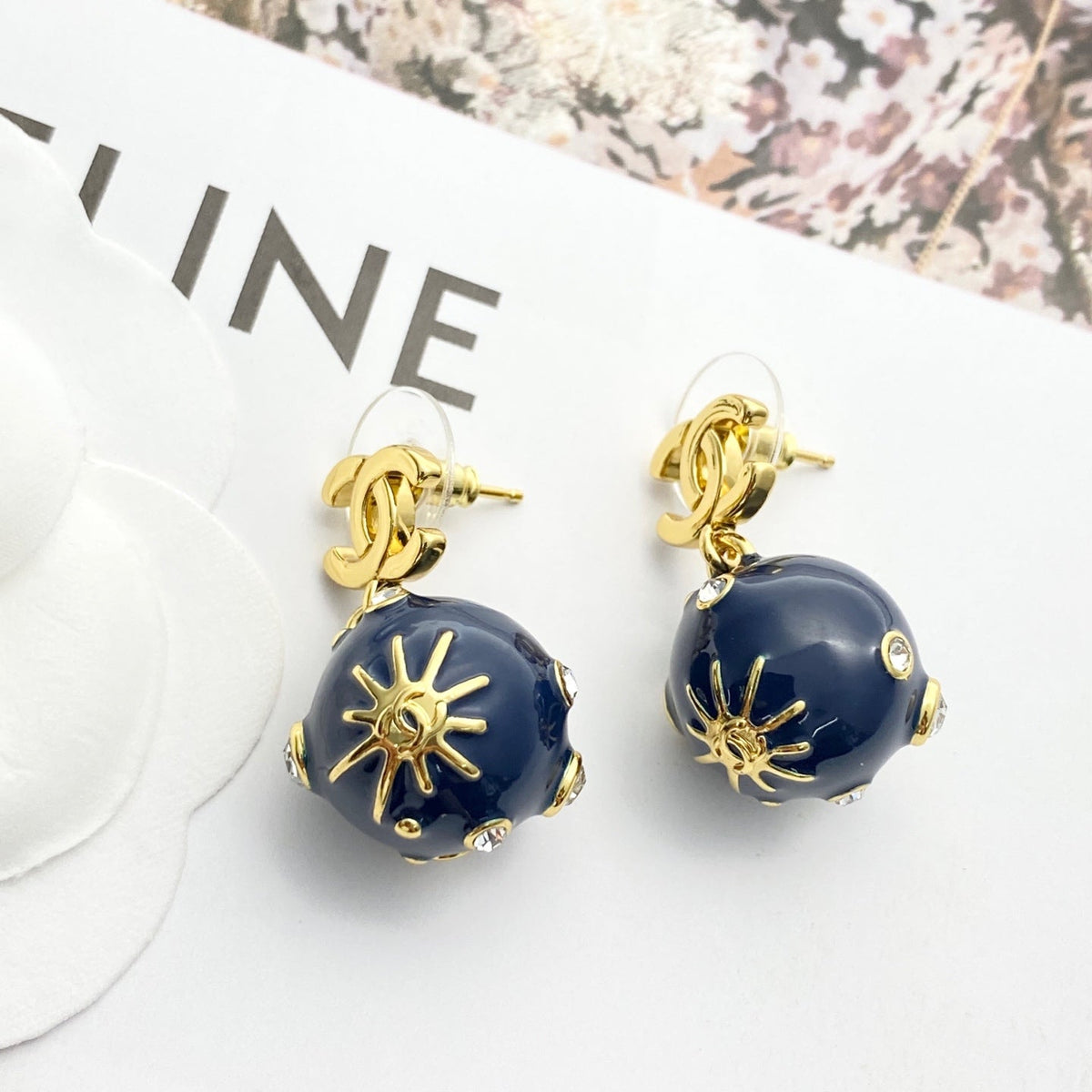 CHANEL Enamel Double-C Earrings