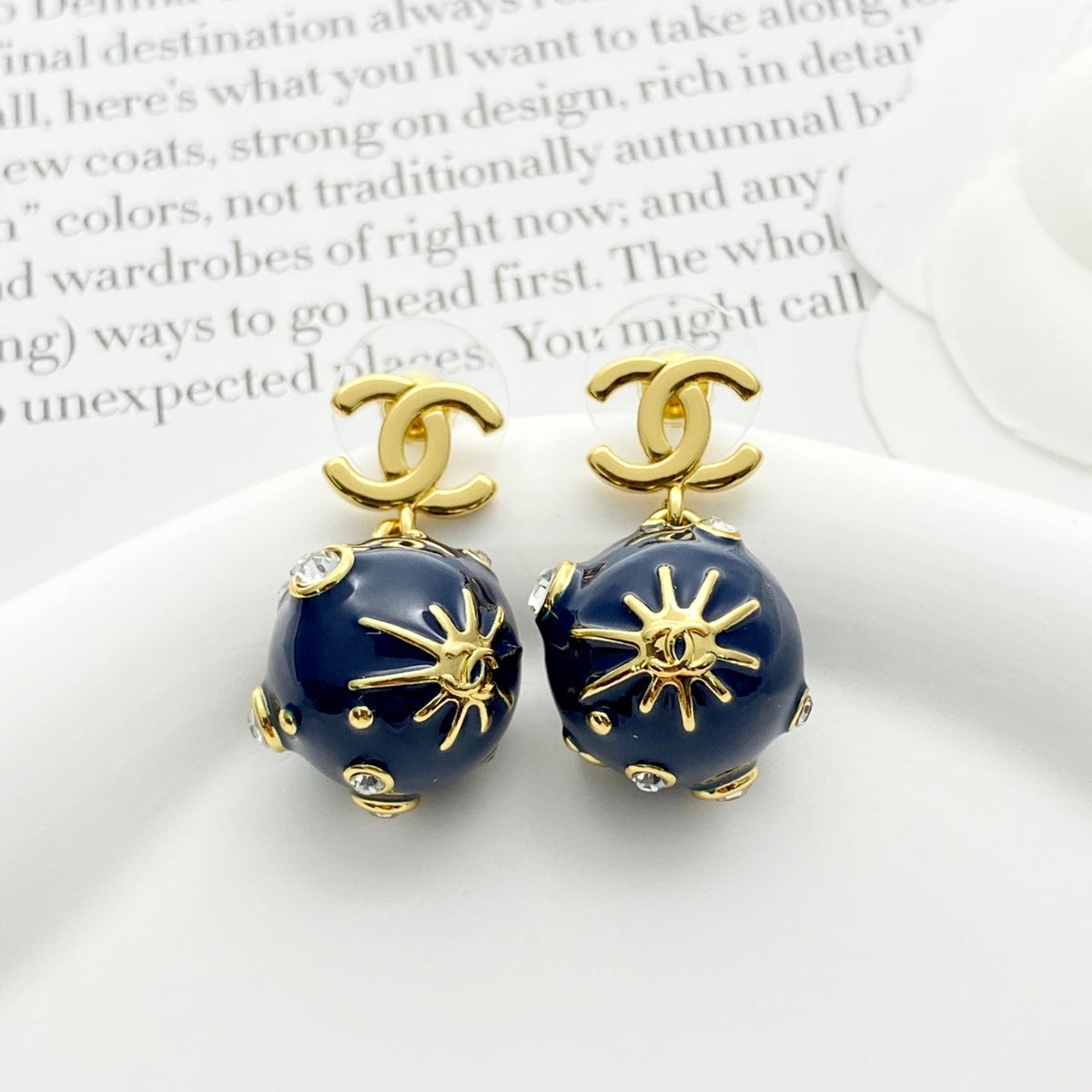 CHANEL Enamel Double-C Earrings
