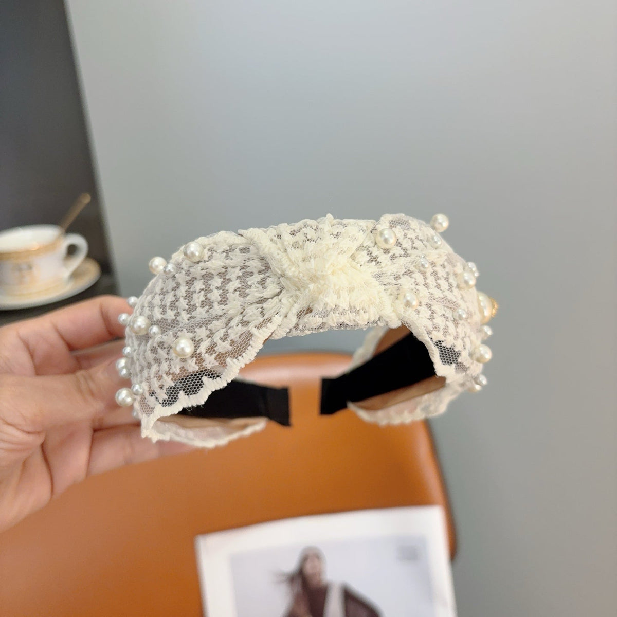 CHANEL Pearl Wide Vintage Headband