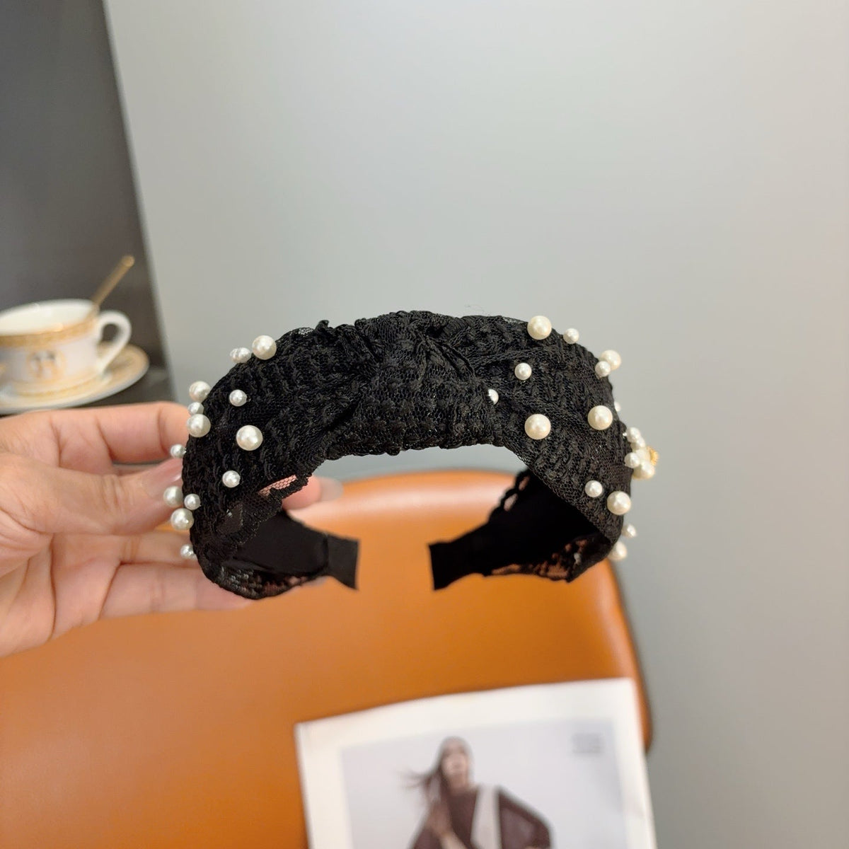 CHANEL Pearl Wide Vintage Headband