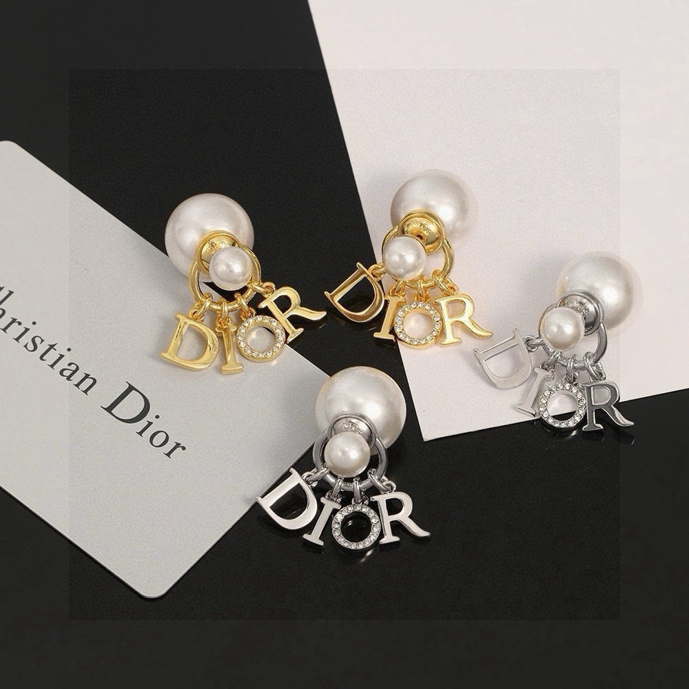 DIOR Pearl Crystal Earrings