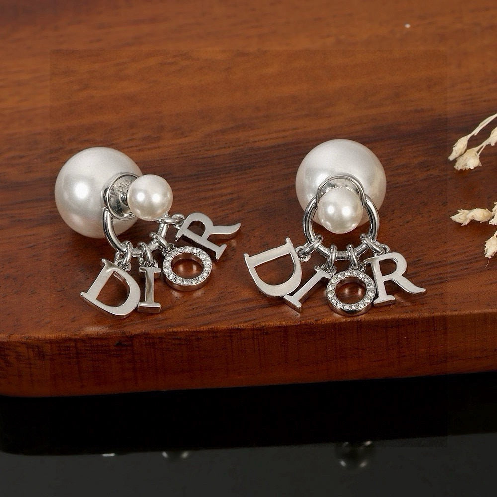 DIOR Pearl Crystal Earrings
