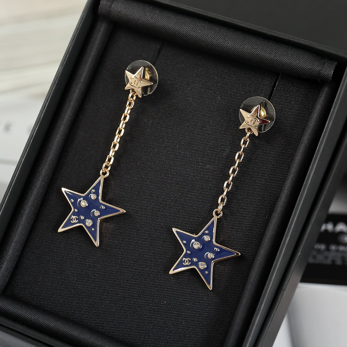 CHANEL Enamel Tassel Earrings