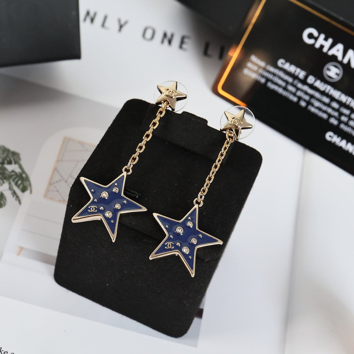 CHANEL Enamel Tassel Earrings