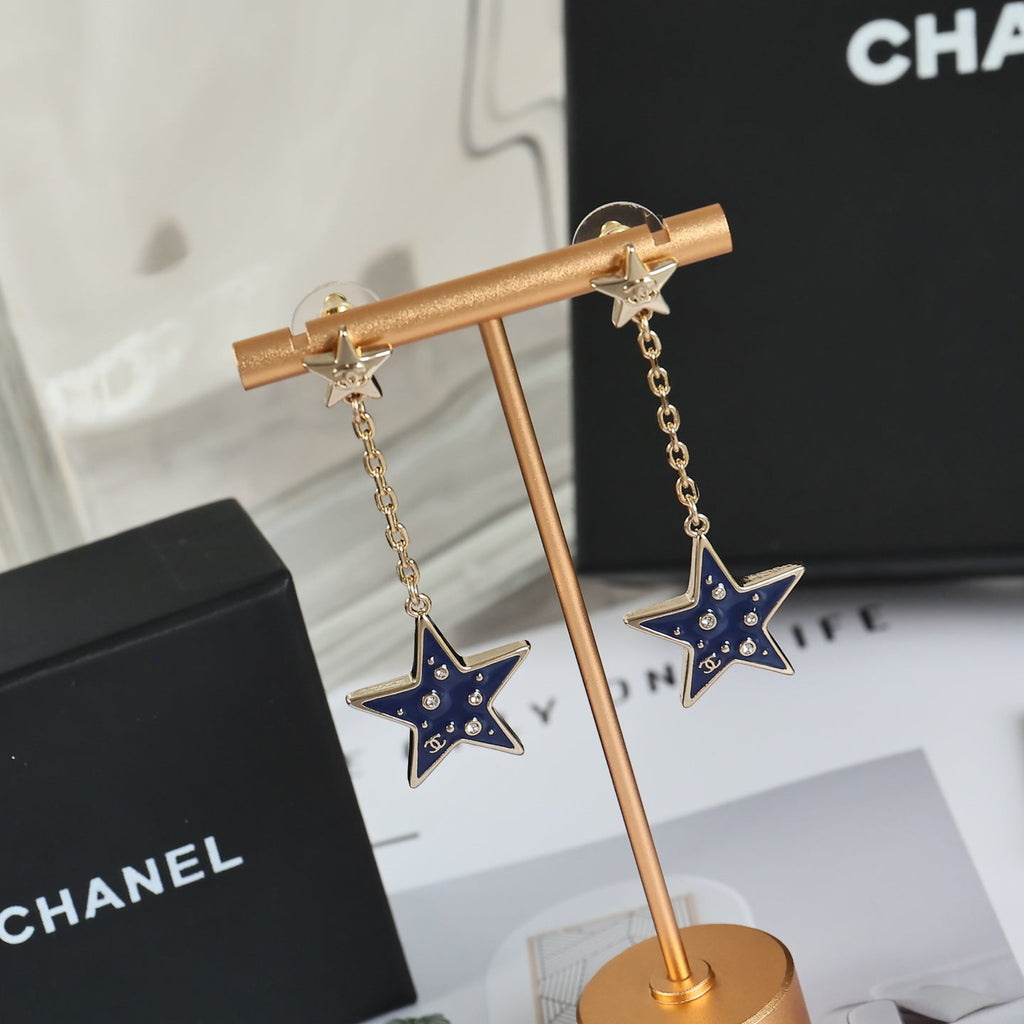 CHANEL Enamel Tassel Earrings