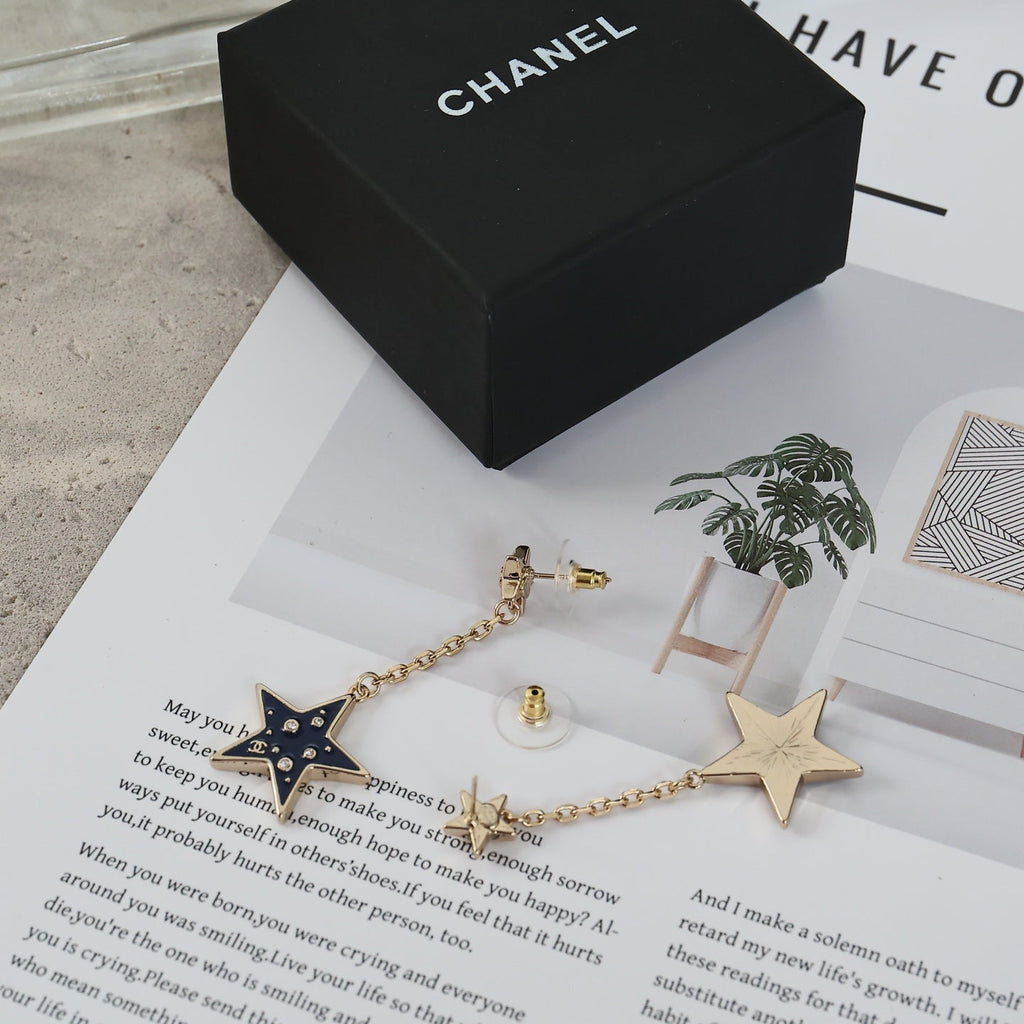 CHANEL Enamel Tassel Earrings