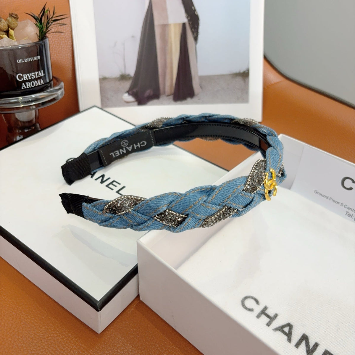 CHANEL Denim Vintage Headband